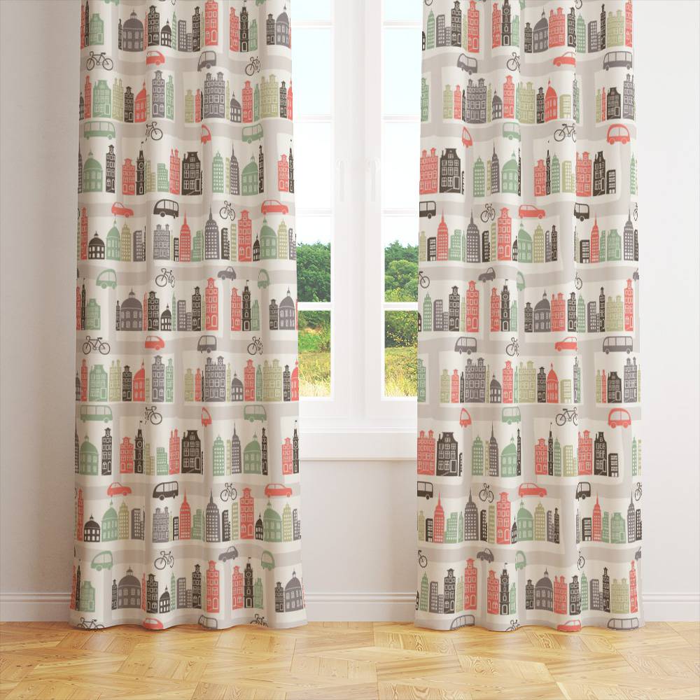 Шторы Shabu Цветной город — 145×270