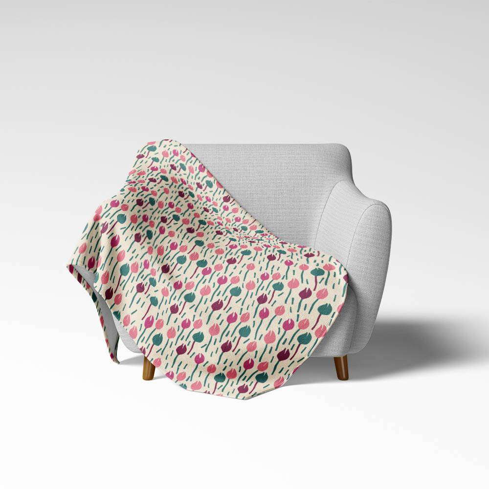 Флисовый плед Shabu Разноцветные тюльпаны